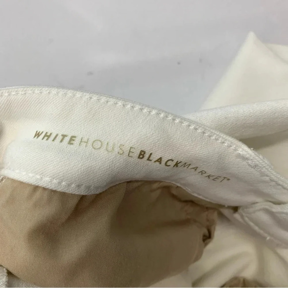 WHBM Jean Woman Size 2 White Slim Crop Mid Rise Pockets Tapered Stretch - Picture 6 of 13